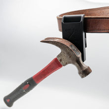 Load image into Gallery viewer, Builder Buddy Magnet Tool Holster with Tool Clip - Strong Magnet AND Clip-On Drill Holder or Tape Measure