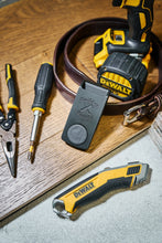 Load image into Gallery viewer, Builder Buddy Magnet Tool Holster with Tool Clip - Strong Magnet AND Clip-On Drill Holder or Tape Measure