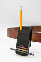 Load image into Gallery viewer, Builder Buddy Magnet Tool Holster with Tool Clip - Strong Magnet AND Clip-On Drill Holder or Tape Measure