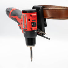 Load image into Gallery viewer, Builder Buddy Magnet Tool Holster with Tool Clip - Strong Magnet AND Clip-On Drill Holder or Tape Measure